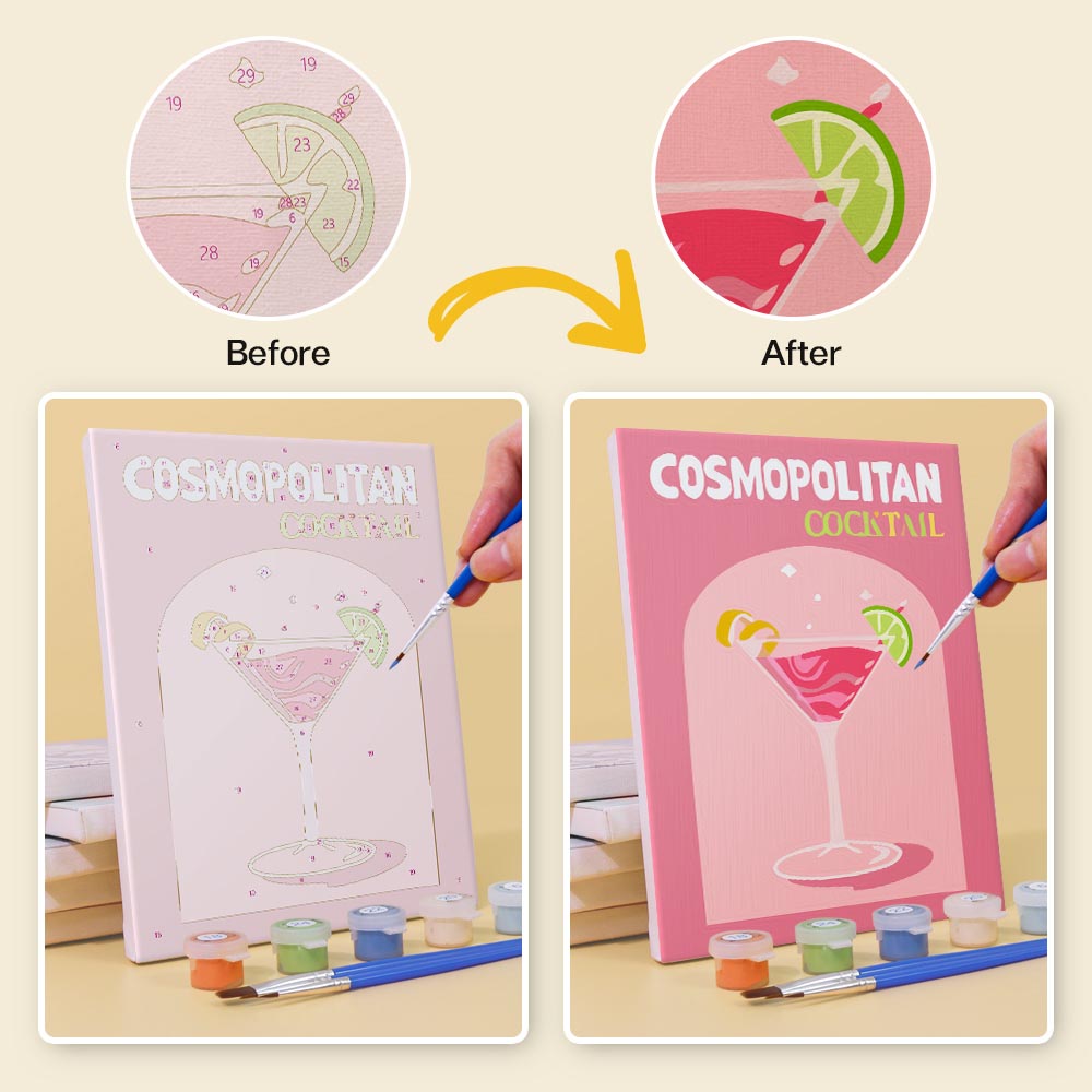 
Paint by Numbers – 6 Mini Paintings | Pop Art Cocktails Set