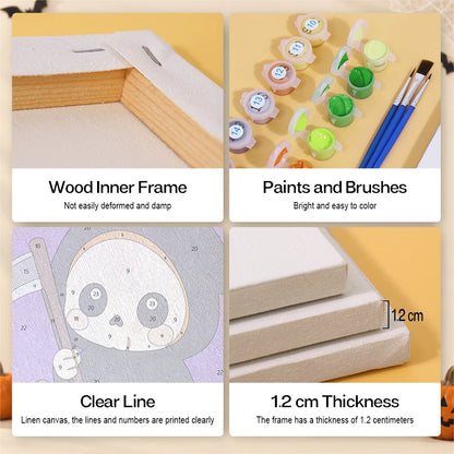 Paint by Numbers – 6 Mini Paintings | Chibi Halloween Costumes Set