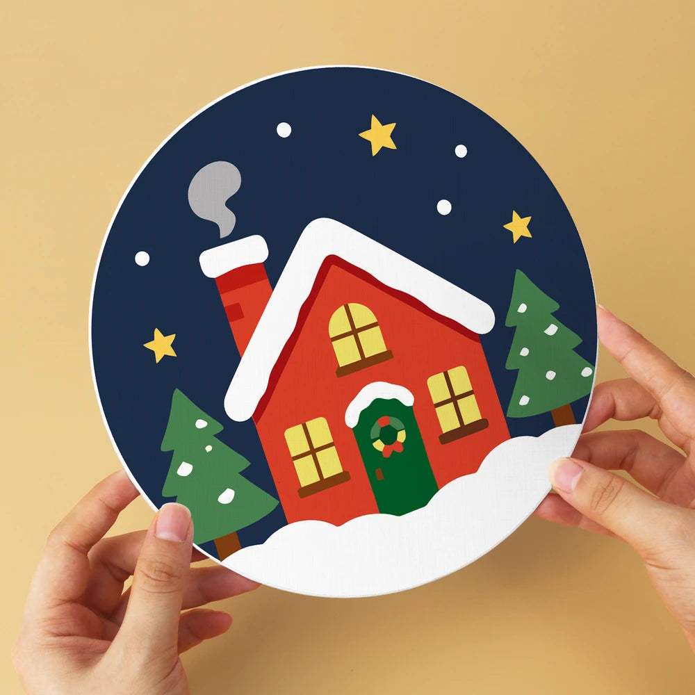 Paint by Numbers – 6 Mini Paintings | Classic Christmas Rounds (Round)