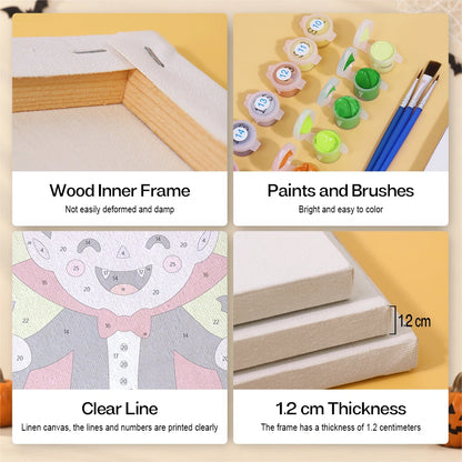 Paint by Numbers – 6 Mini Paintings | Colorful Costume Kids Set