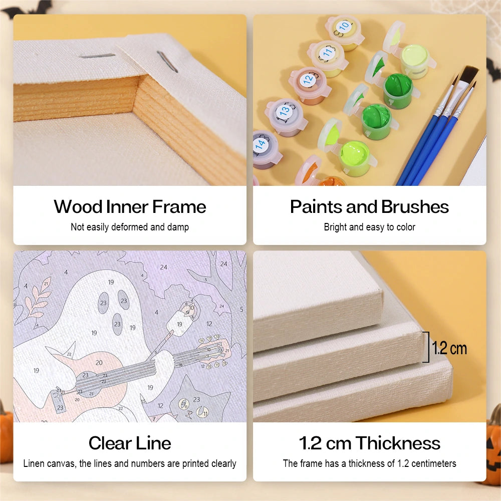 Paint by Numbers – 6 Mini Paintings | Cozy Autumn Night Tales Set