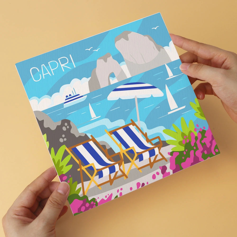 Paint by Numbers – 6 Mini Paintings | European Holiday Postcards (Square)