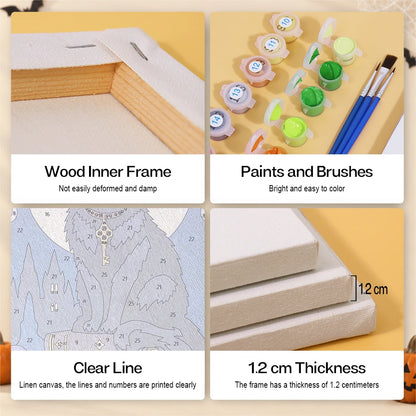 Paint by Numbers – 6 Mini Paintings | Gothic Graveyard Night Set