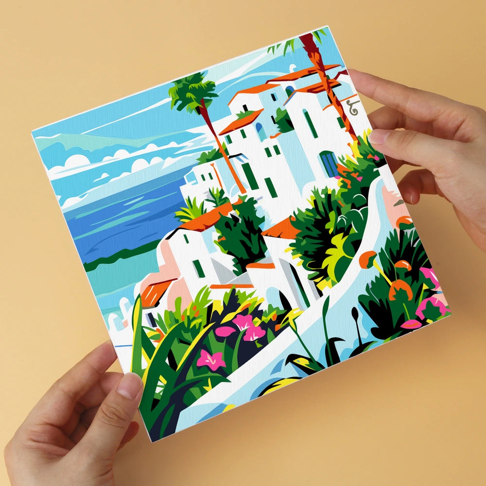 
Paint by Numbers – 6 Mini Paintings | Greek Island Alleys (Square)