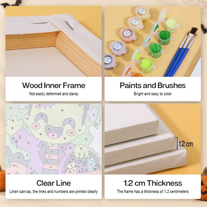 Paint by Numbers – 6 Mini Paintings | Halloween Party Pals Set