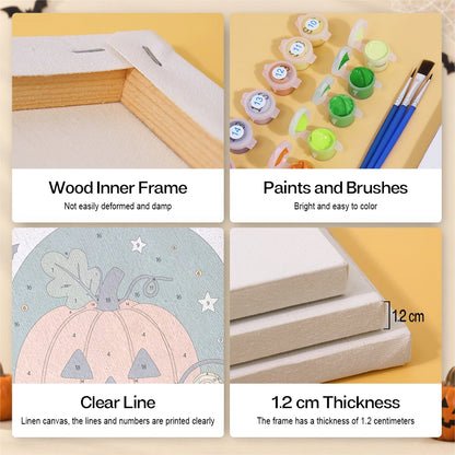 Paint by Numbers – 6 Mini Paintings | Happy Haunting Lettering Set