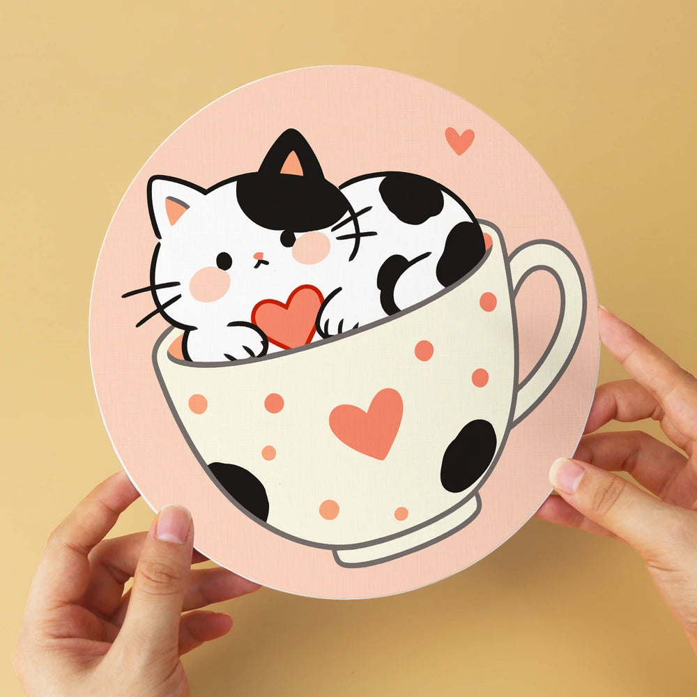 
Paint by Numbers – 6 Mini Paintings | Kittens in Teacups (Round)