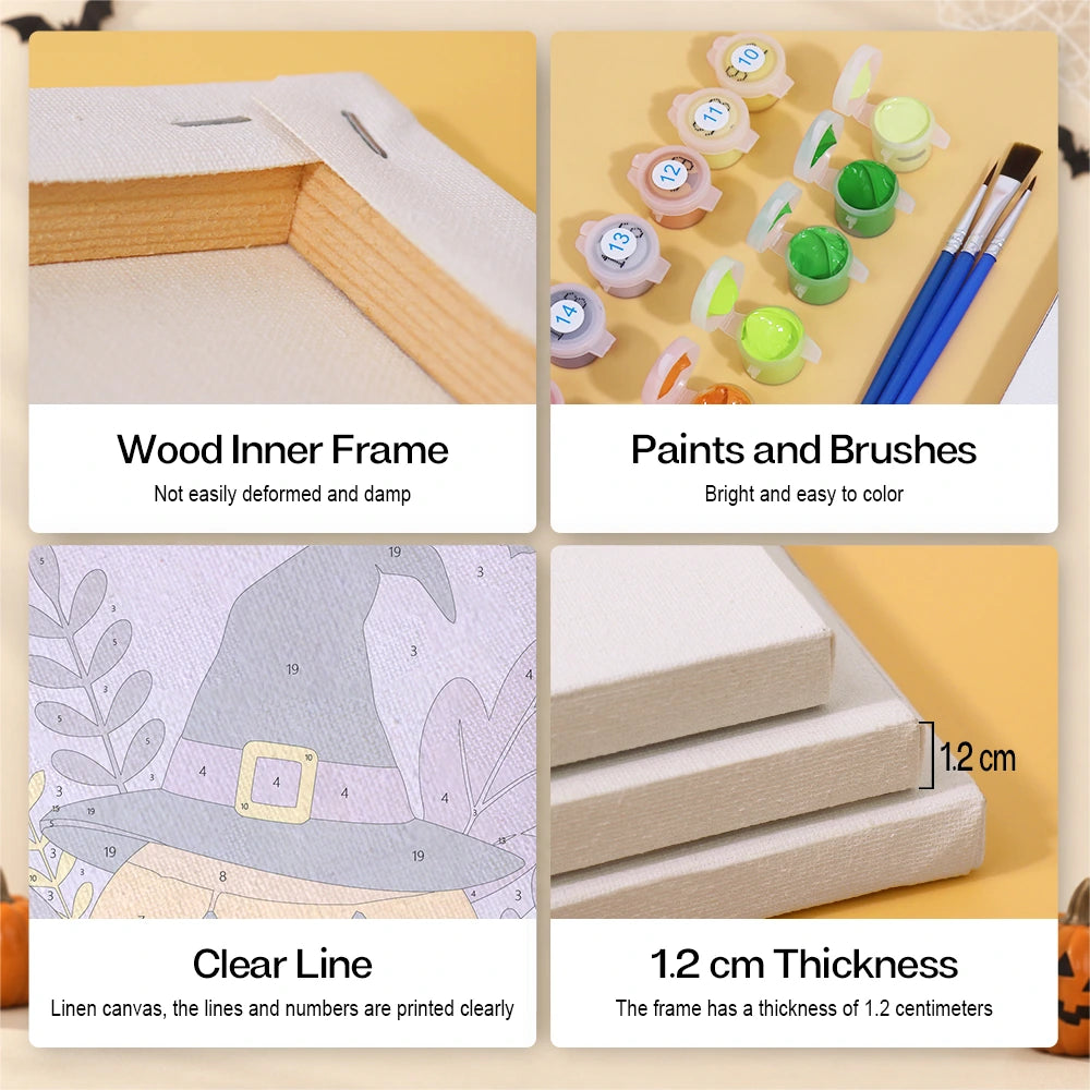 Paint by Numbers – 6 Mini Paintings | Lavender Moon Halloween Set