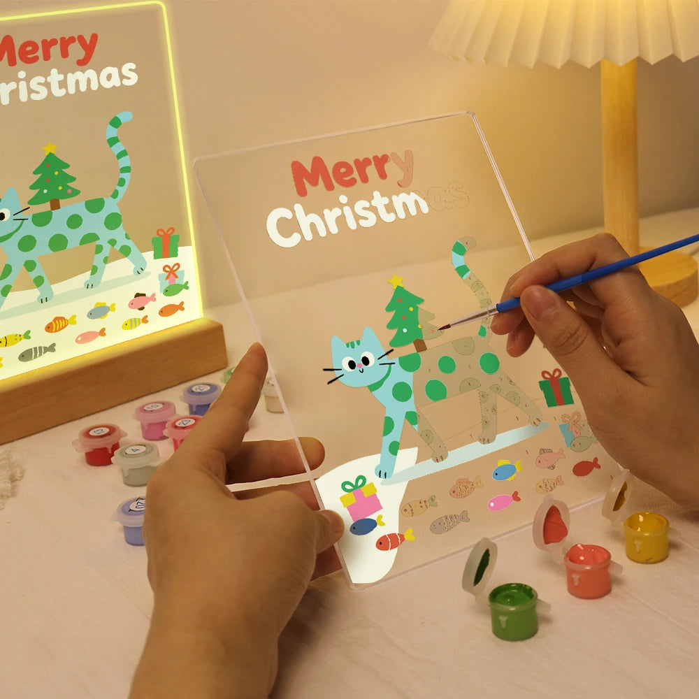 Paint by Numbers - Christmas Light | Cat and Tree on Fish Parade