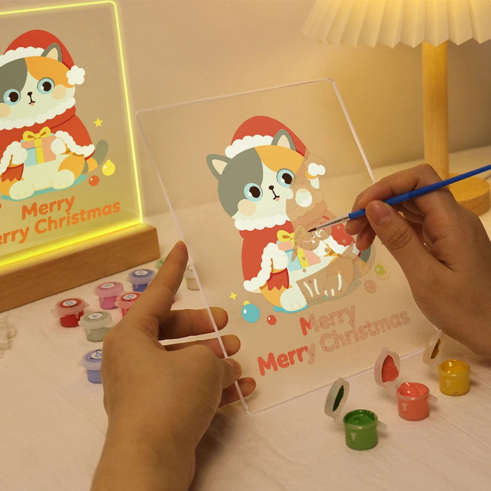 Paint by Numbers - Christmas Light | Cat in a Santa Cape