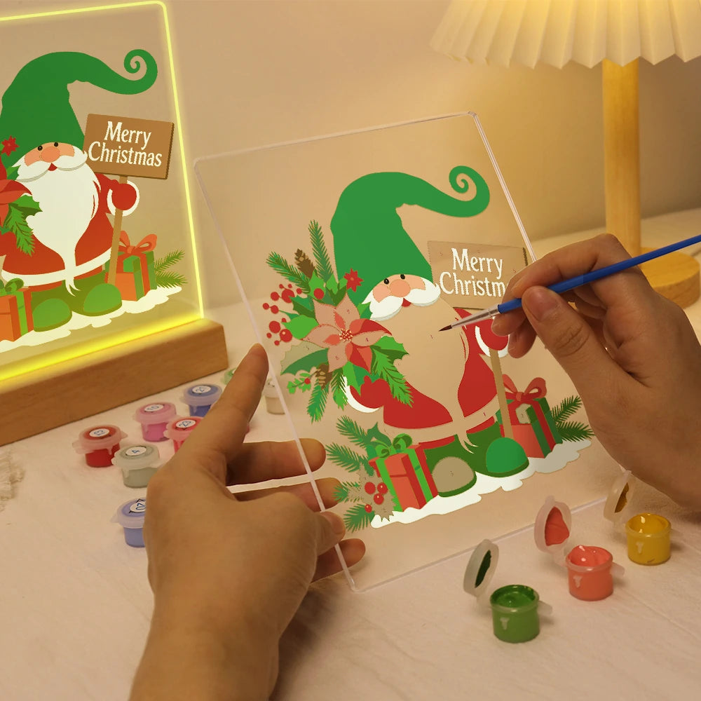
Paint by Numbers - Christmas Light | Christmas Gnome with Poinsettia