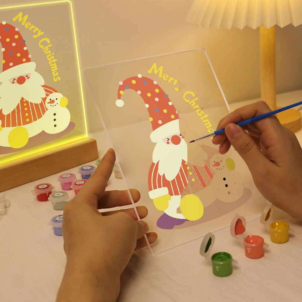 Paint by Numbers - Christmas Light | Cozy Gnome with Tiny Snowman