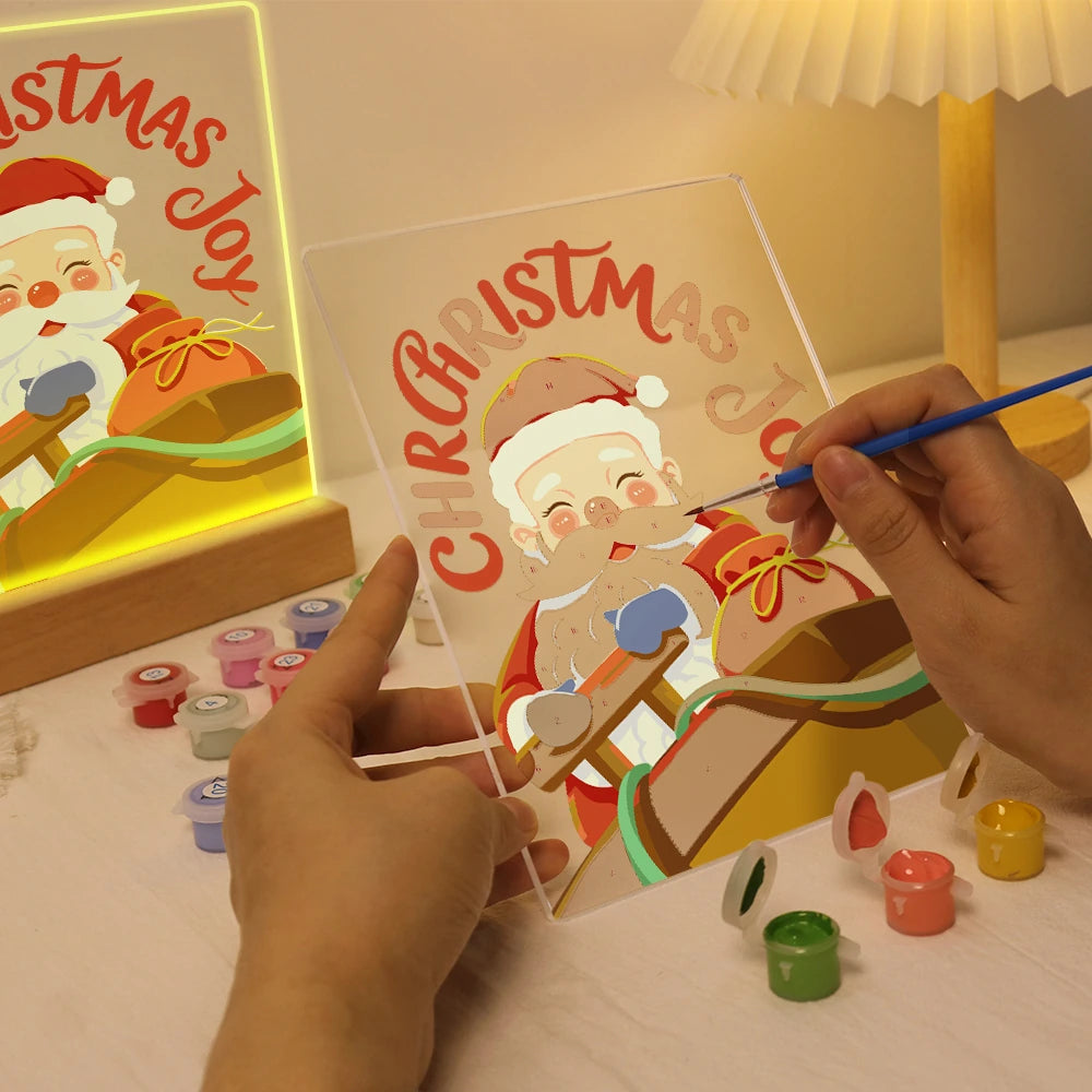 Paint by Numbers - Christmas Light | Laughing Santa with Gift Sack