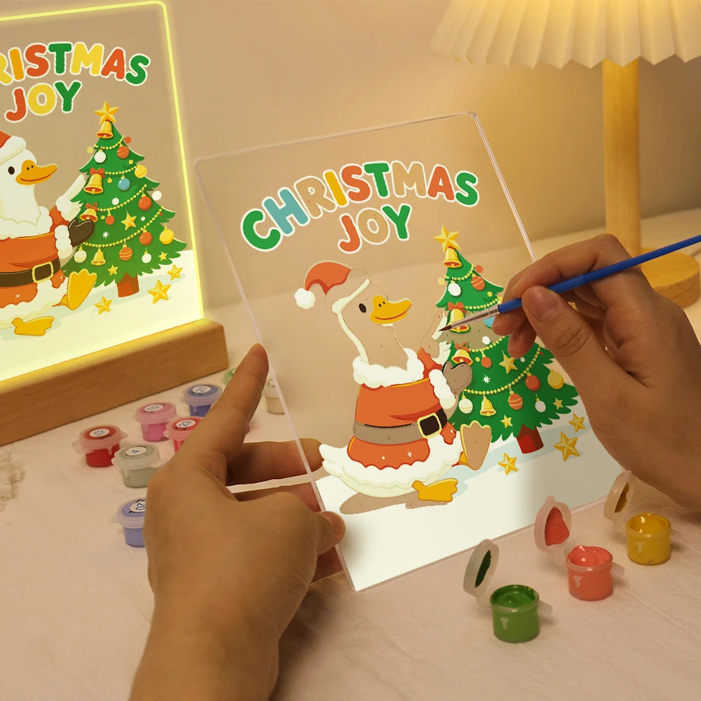 Paint by Numbers - Christmas Light | Santa Duck Decorating the Tree