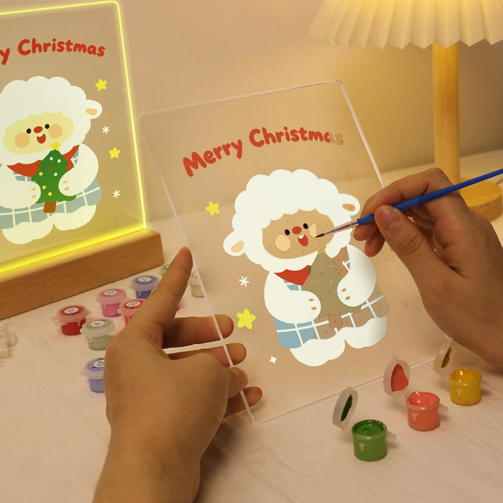 Paint by Numbers - Christmas Light | Sheep Holding a Christmas Tree