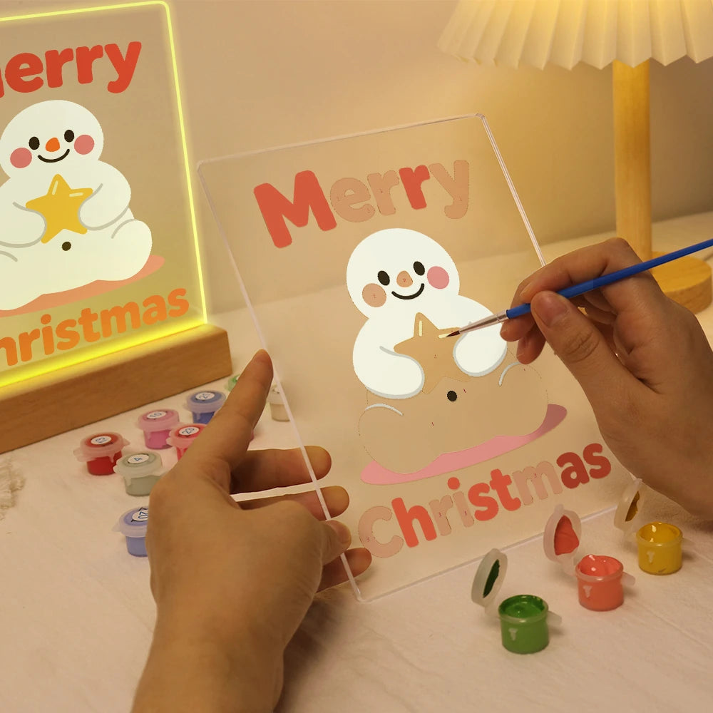 
Paint by Numbers - Christmas Light | Snowman Holding a Star