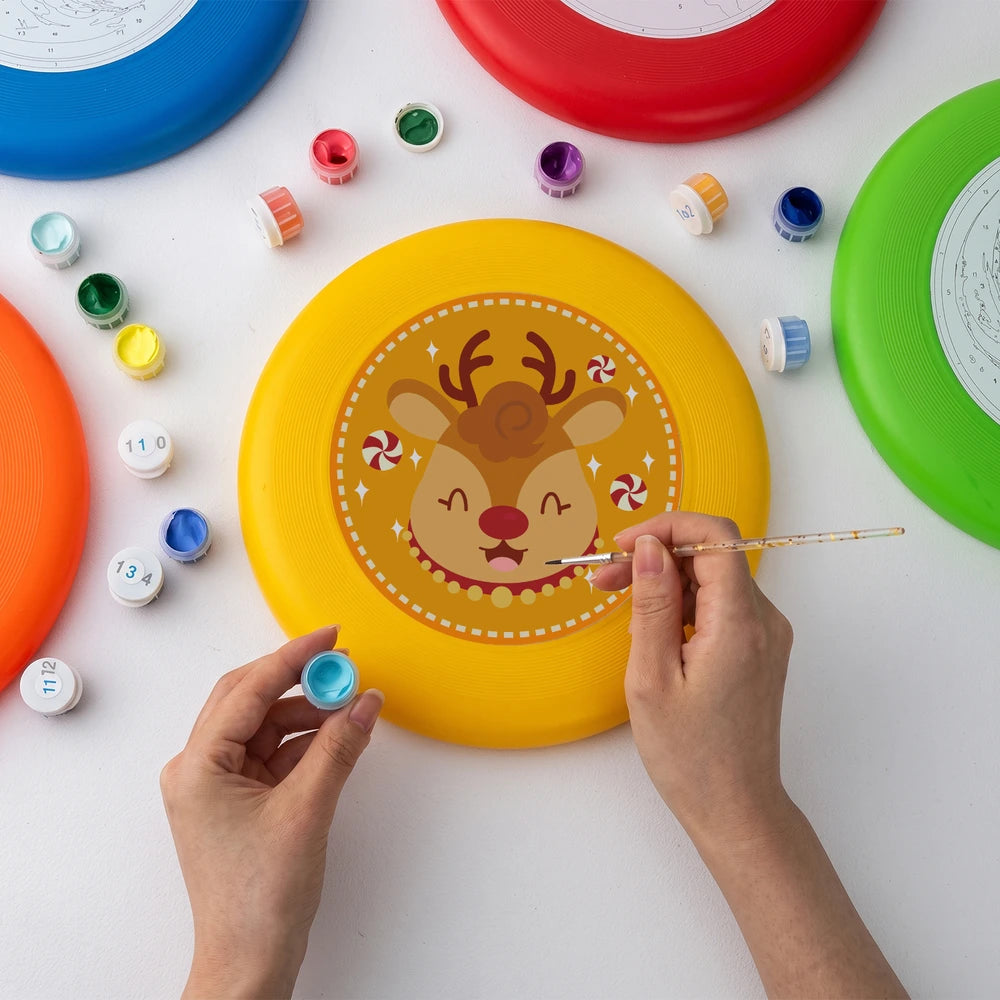 Paint by Numbers - Frisbee | Candy Cane Reindeer