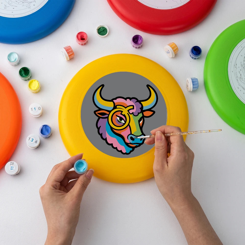 Paint by Numbers - Frisbee | Colorful Bull Head