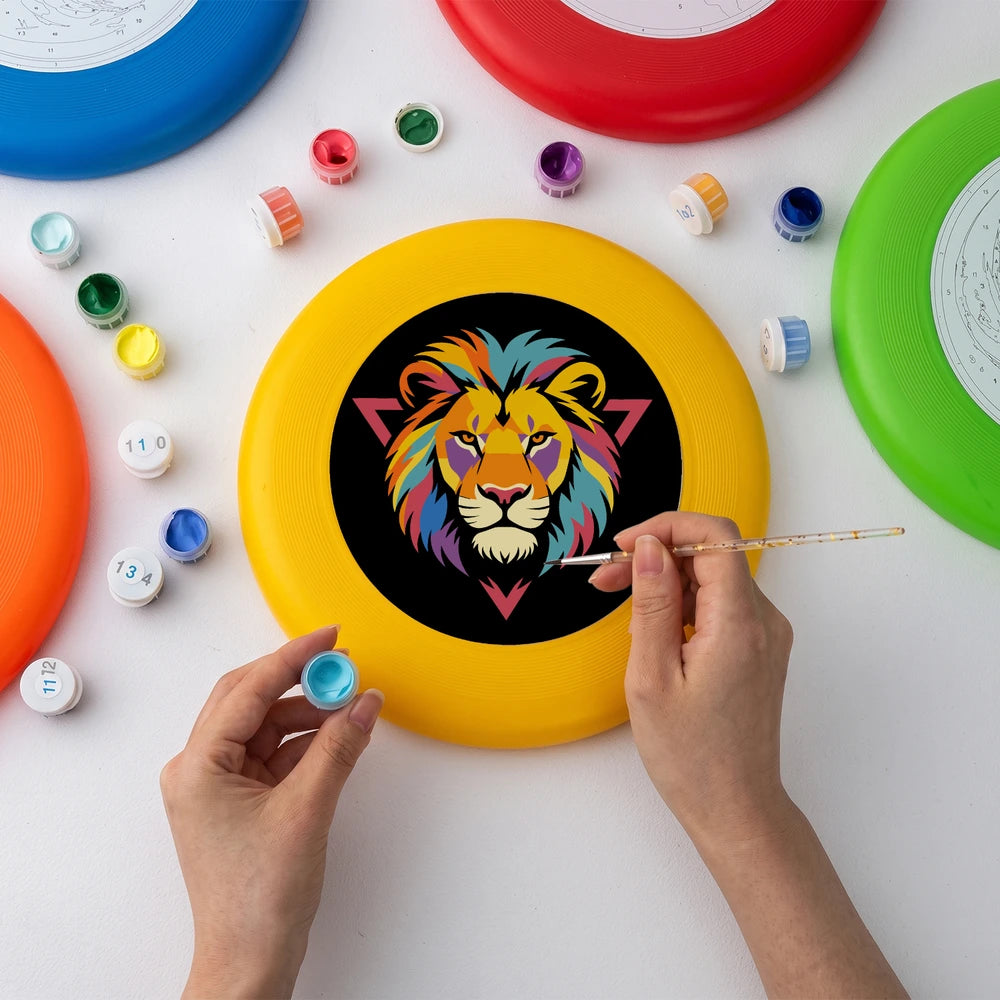 Paint by Numbers - Frisbee | Colorful Lion Emblem
