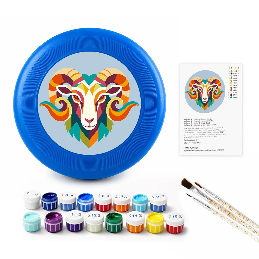 
Paint by Numbers - Frisbee | Colorful Ram Head