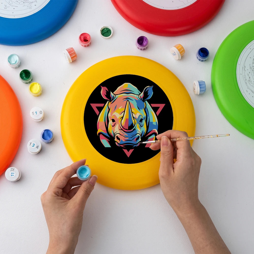 Paint by Numbers - Frisbee | Colorful Rhino Emblem