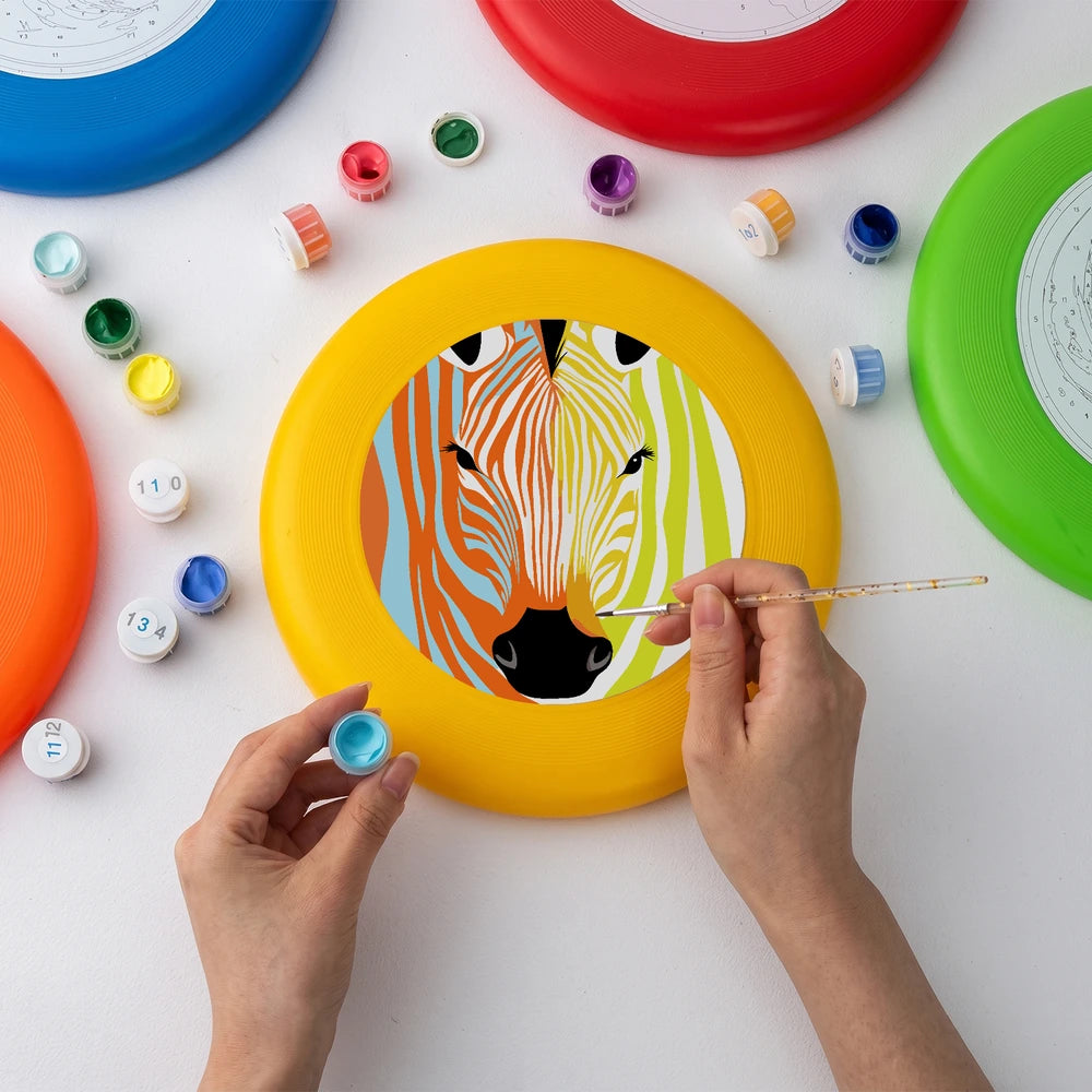 Paint by Numbers - Frisbee | Colorful Zebra Face