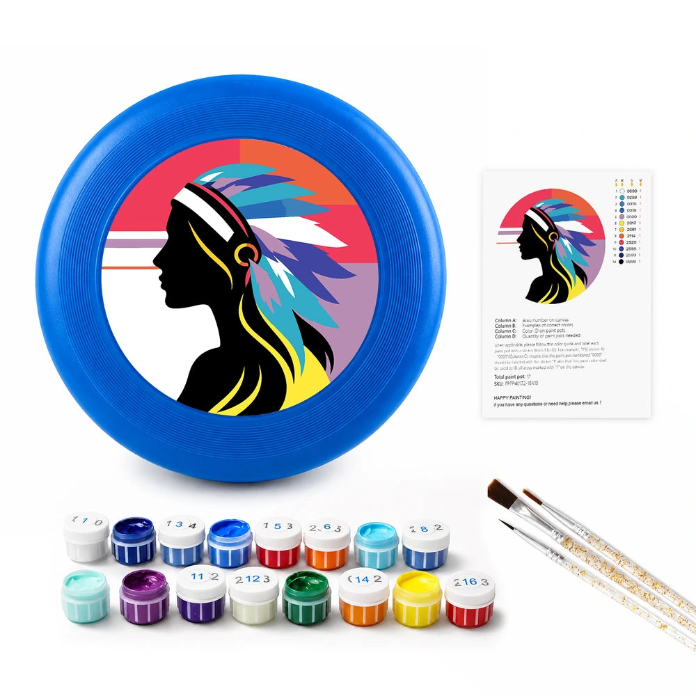 
Paint by Numbers - Frisbee | Feather Headdress Portrait