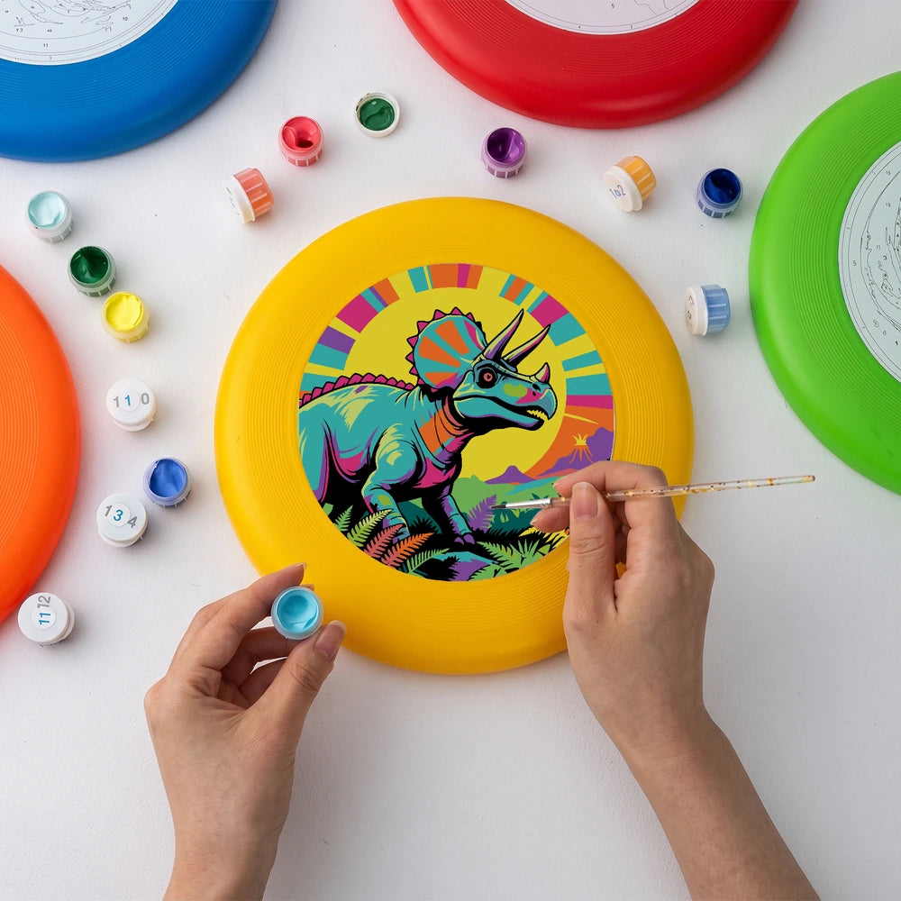 
Paint by Numbers - Frisbee | Rainbow Triceratops