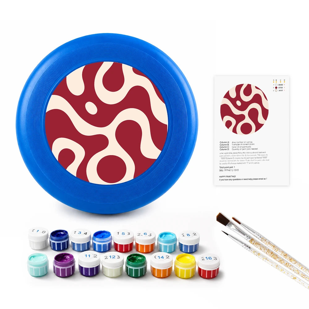 
Paint by Numbers - Frisbee | Red Squiggle Pattern