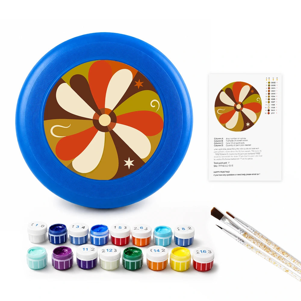 Paint by Numbers - Frisbee | Retro Brown Flower