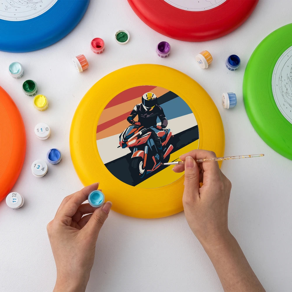 Paint by Numbers - Frisbee | Sunset Motorcycle Rider