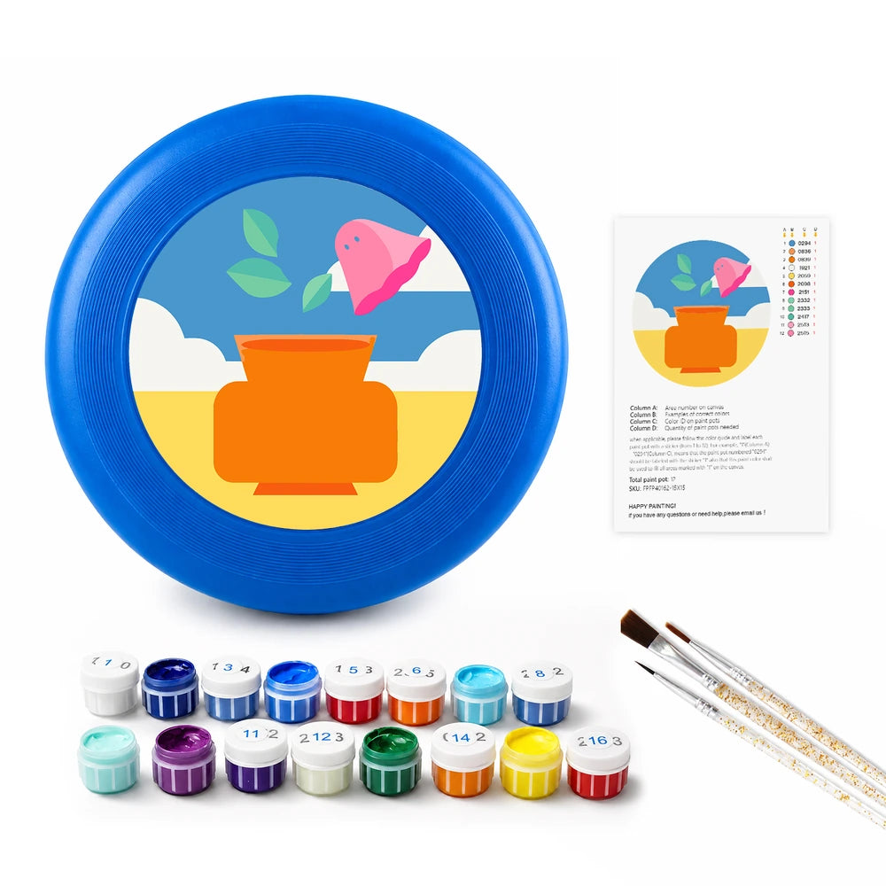 
Paint by Numbers - Frisbee | Vase with a Bird