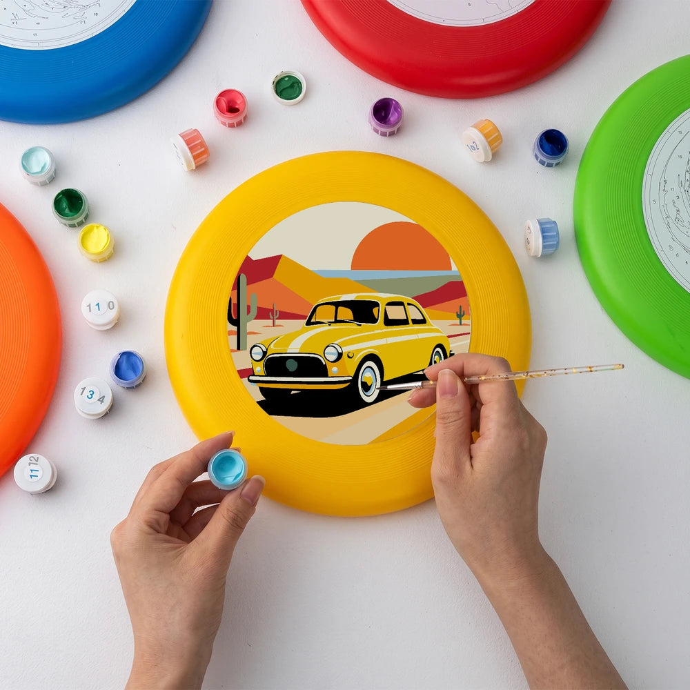 Paint by Numbers - Frisbee | Yellow Car at Sunset