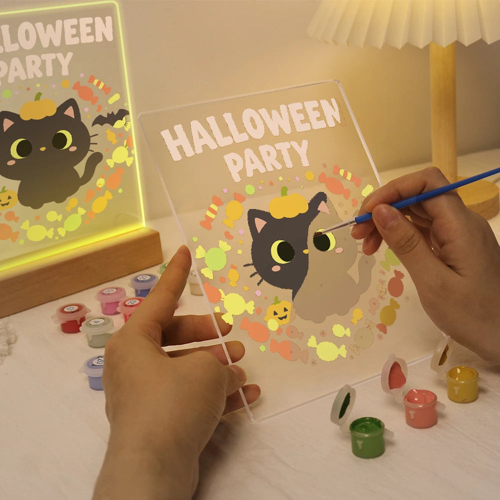 
Paint by Numbers - Halloween Light | Halloween Party Kitten