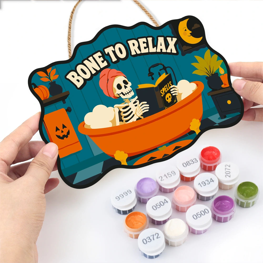 Paint by Numbers - Wooden Door Hanger | Bone to Relax