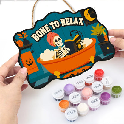 Paint by Numbers - Wooden Door Hanger | Bone to Relax
