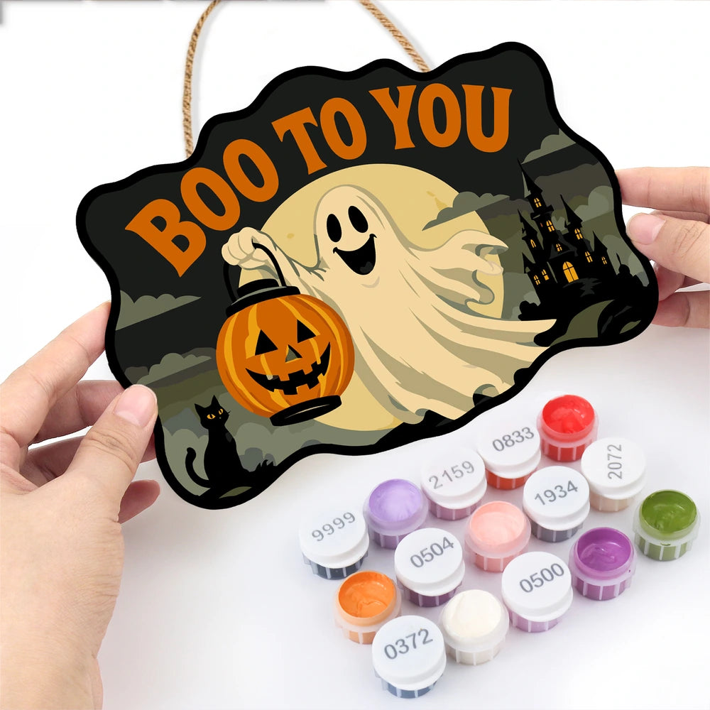 
Paint by Numbers - Wooden Door Hanger | Boo to You