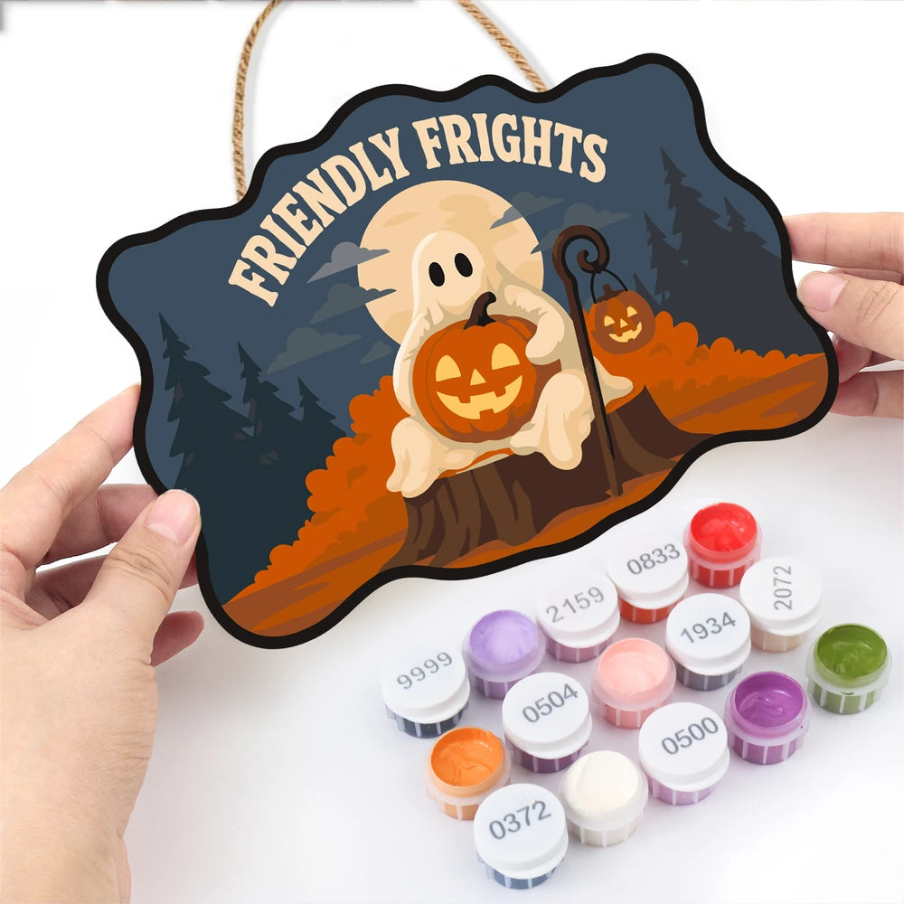 Paint by Numbers - Wooden Door Hanger | Friendly Frights