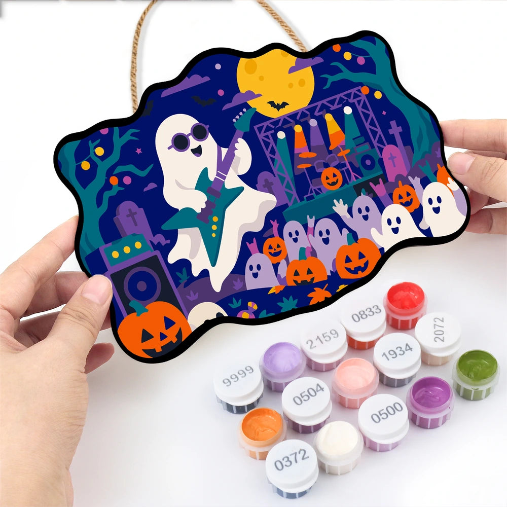 Paint by Numbers - Wooden Door Hanger | Ghost Rock Star on Stage