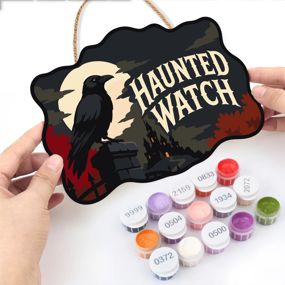 Paint by Numbers - Wooden Door Hanger | Haunted Watch
