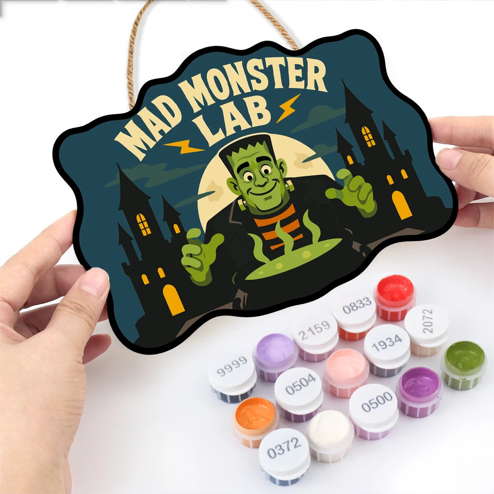 Paint by Numbers - Wooden Door Hanger | Mad Monster Lab