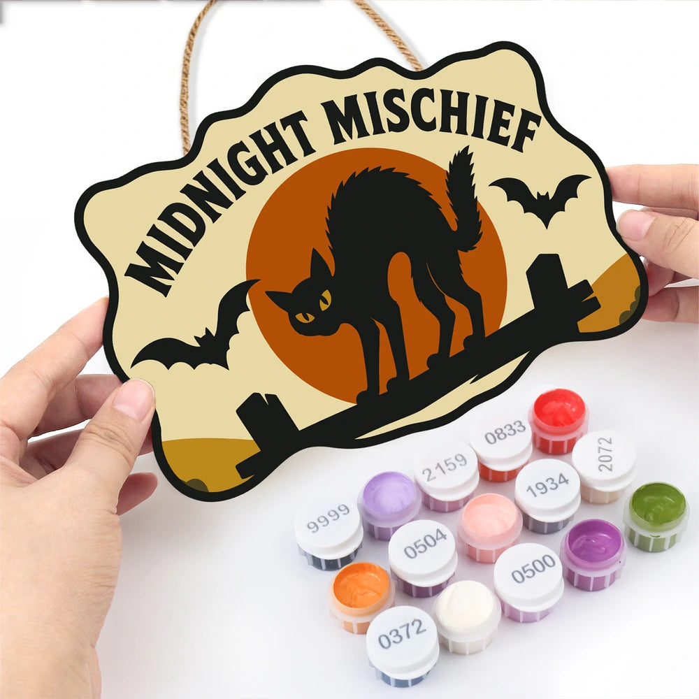 Paint by Numbers - Wooden Door Hanger | Midnight Mischief