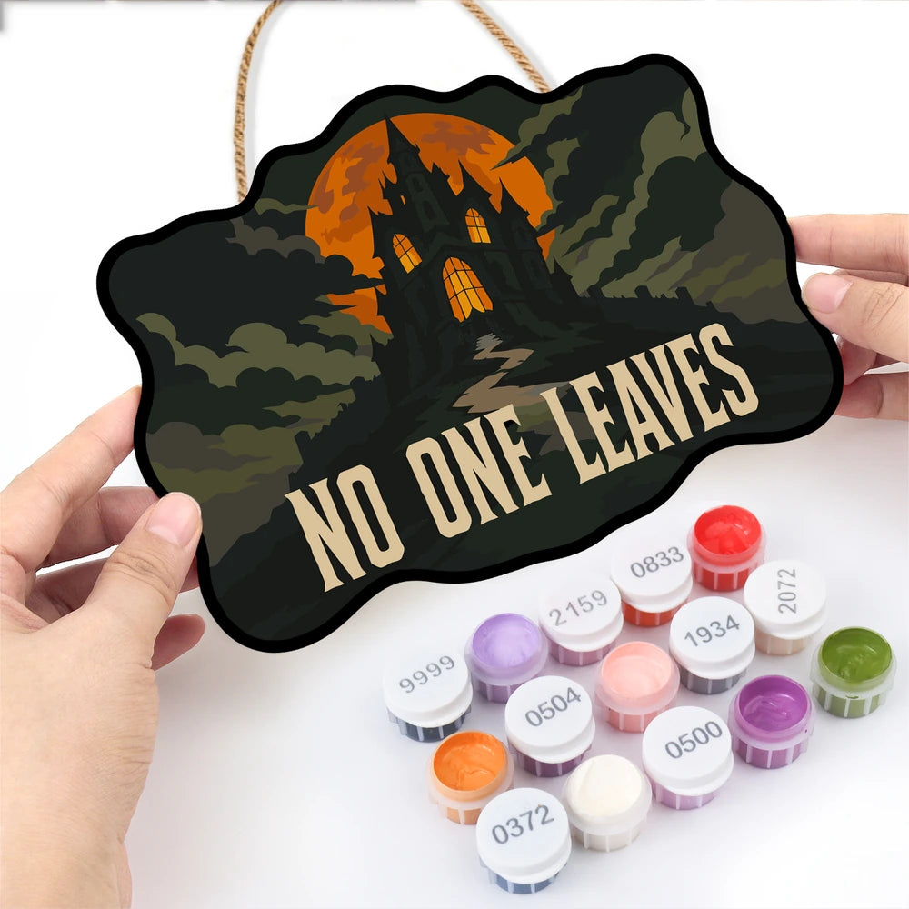 Paint by Numbers - Wooden Door Hanger | No One Leaves