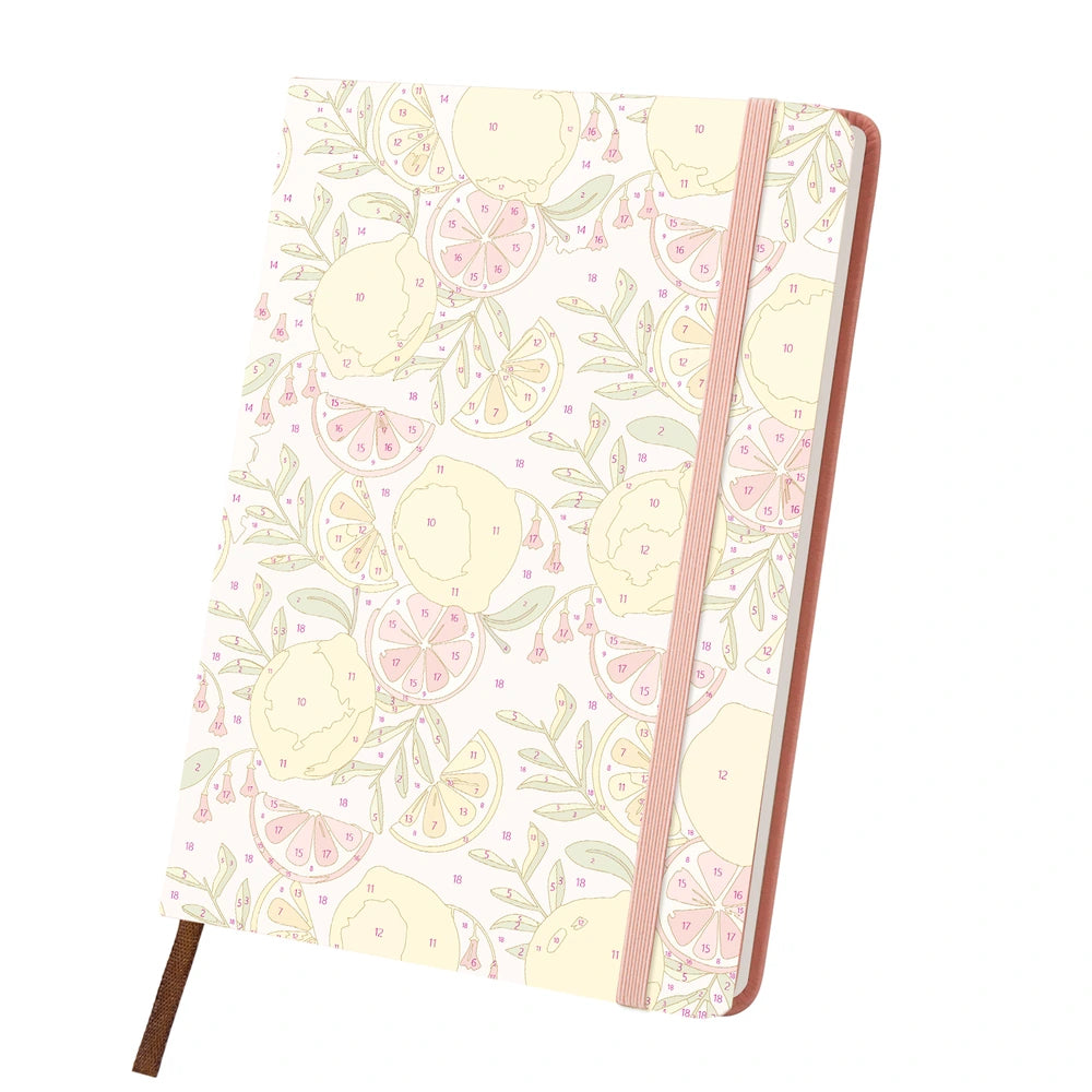 
Paint by Numbers Hardcover Journal Notebook - Lemon Grove Pattern