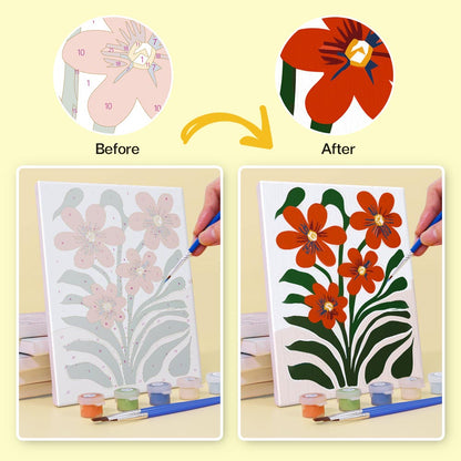 Paint by Numbers – 6 Mini Paintings | Vibrant Floral Garden Set