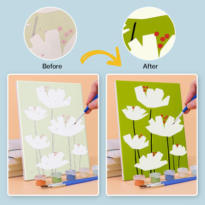 Paint by Numbers – 6 Mini Paintings | Bold Botanical Silhouettes Set