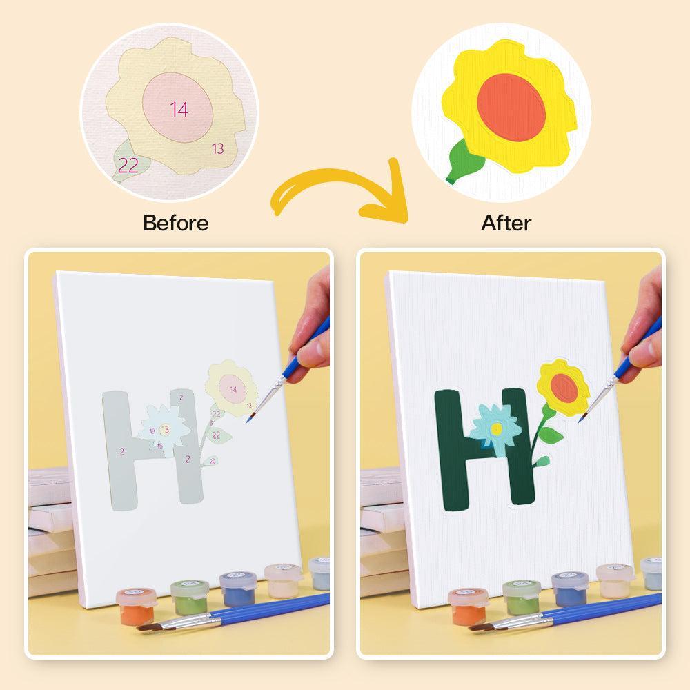 
Paint by Numbers – Alphabet Painting Kit | A to Z Floral Letters