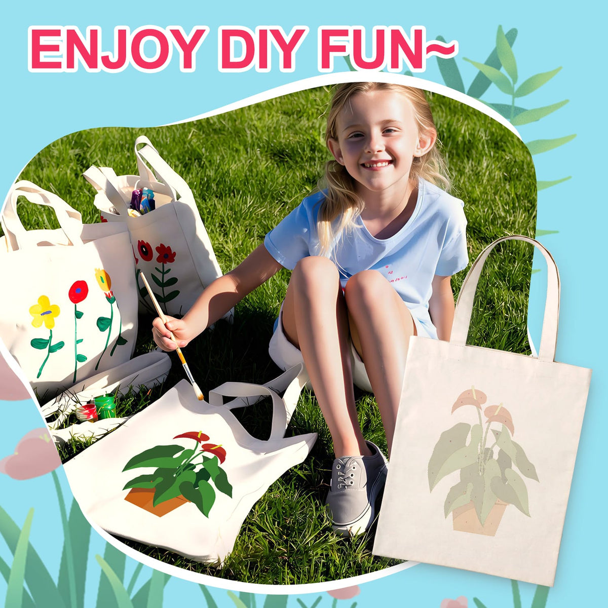 
Paint by Numbers – DIY Totebag | Potted Charm