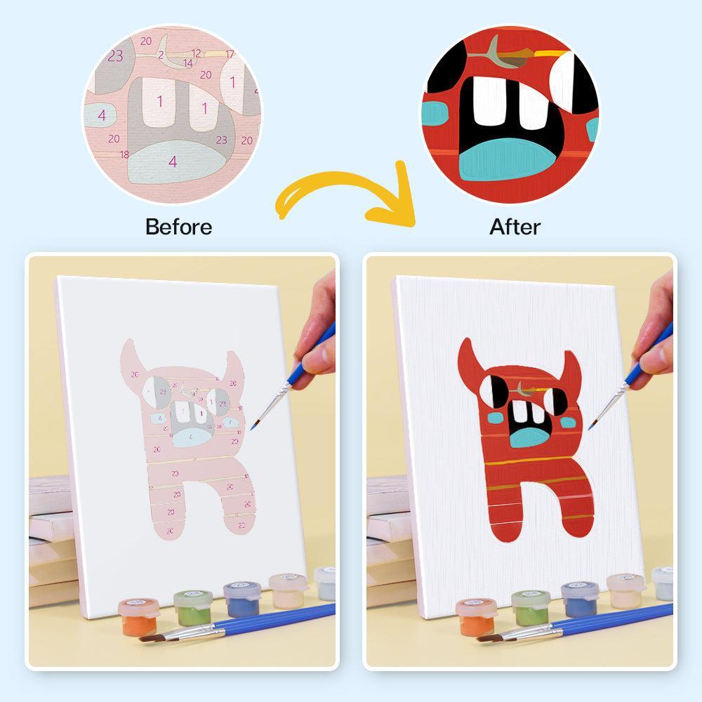 Paint by Numbers – Alphabet Painting Kit | A to Z Funny Monsters