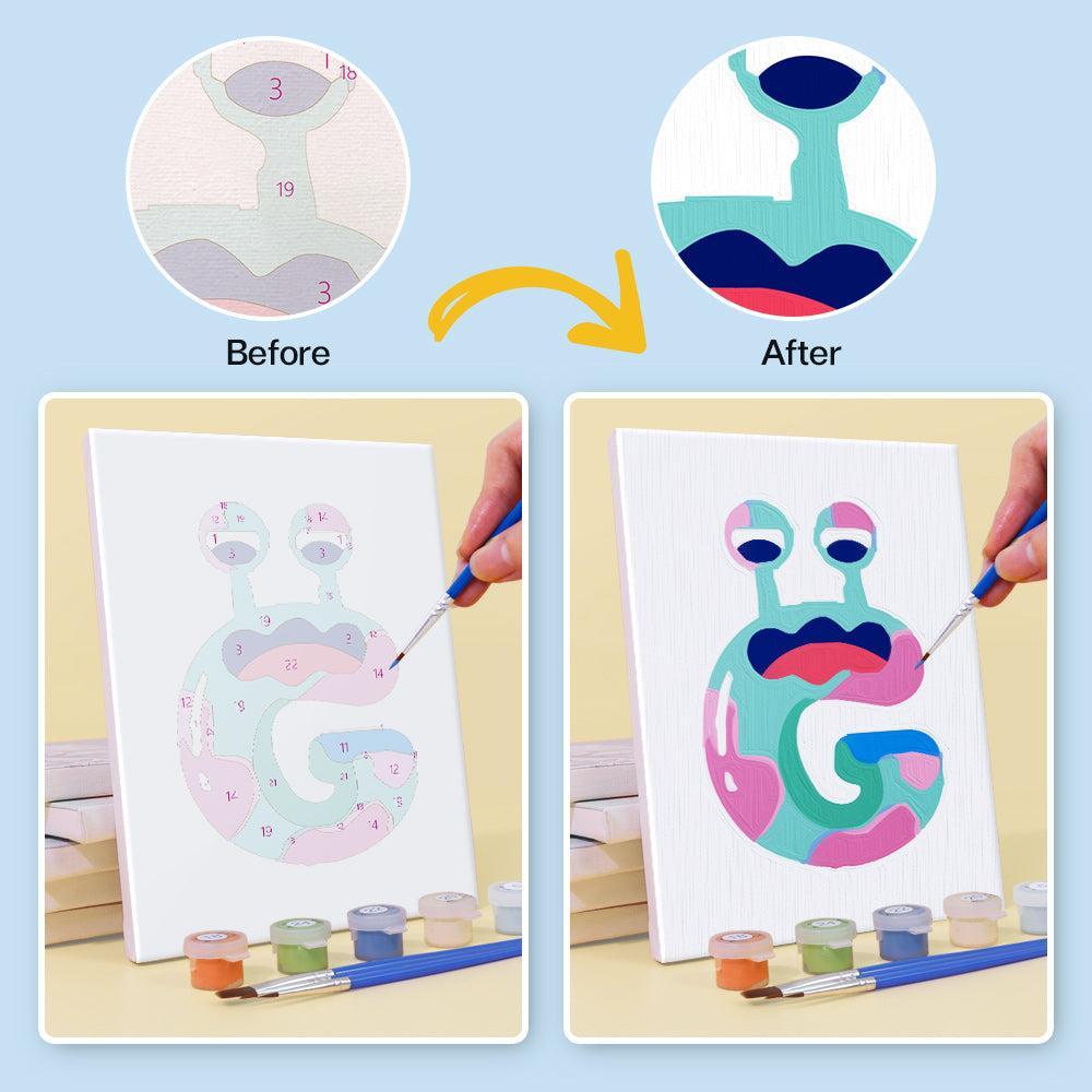 Paint by Numbers – Alphabet Painting Kit | A to Z Cute Monster Letters